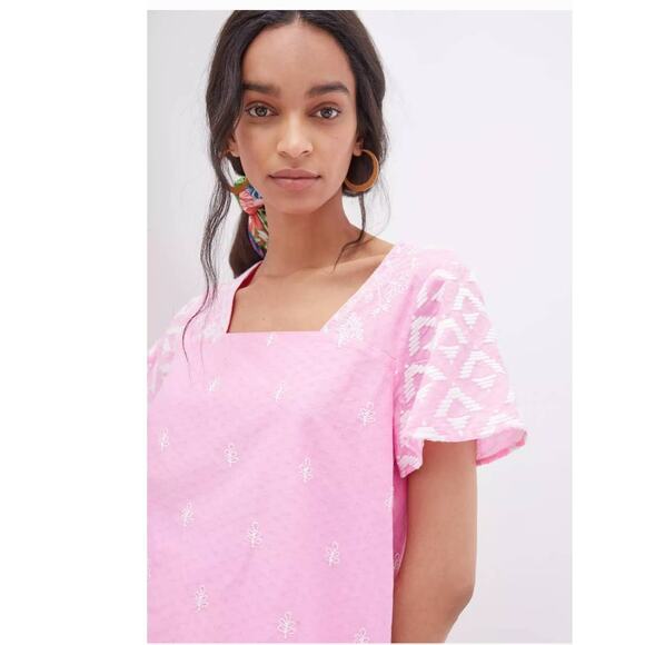 New Anthropologie FOREVER THAT GIRL Floral Embroidered Blouse $148 SMALL Pink - Picture 3 of 3